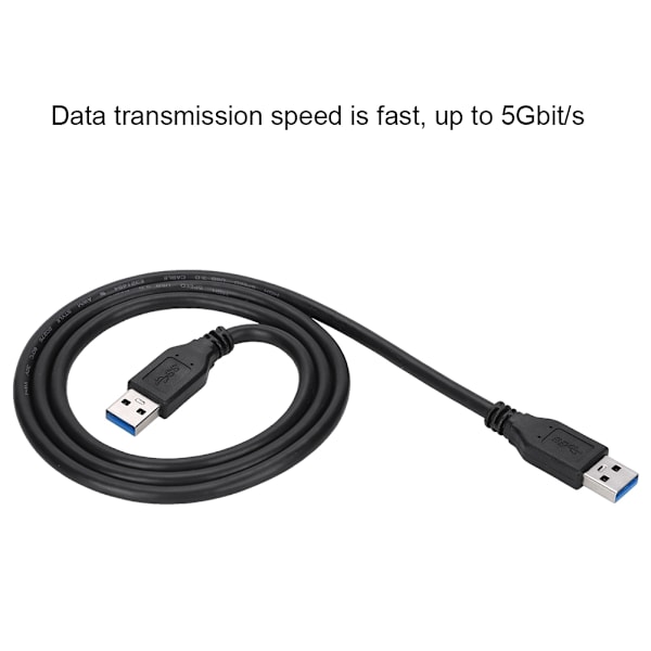 Hög hastighet USB3.0 A hane till A hane förlängningssladd panelmontering kabel 5Gbps (1 m)