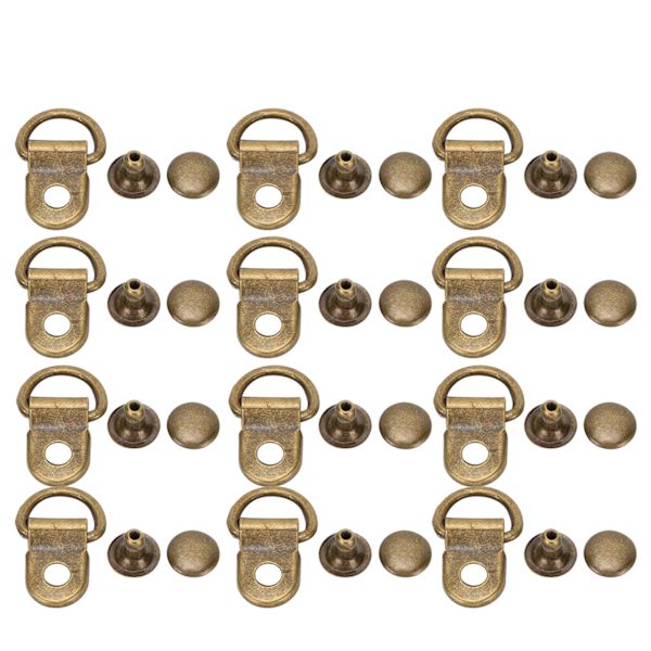 100 set skosnören krok D-ring öljet spänne mässing sko läderväska DIY nitverktyg brons 9x14mm