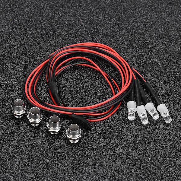 4 st 5 mm strålkastare RC-tillbehör LED-lampor för modelldriftbilfordon (3# färger ljus)