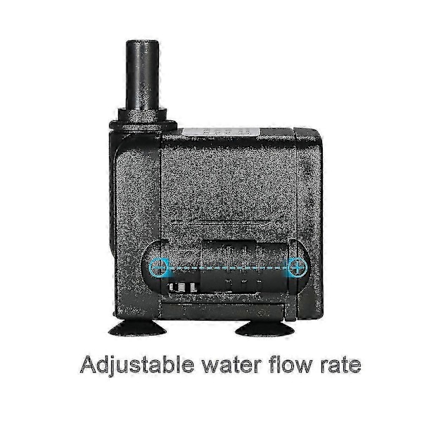 450L/H 6W Undervandspumpe til Akvarium Bordplade Fontæner Dam Vandhaver og Hydroponiske Systemer med 2 Dyser AC220-240V EU-stik