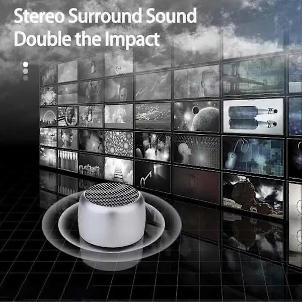Bluetooth-högtalare, driven mini-subwoofer med 3D-surroundljud, B