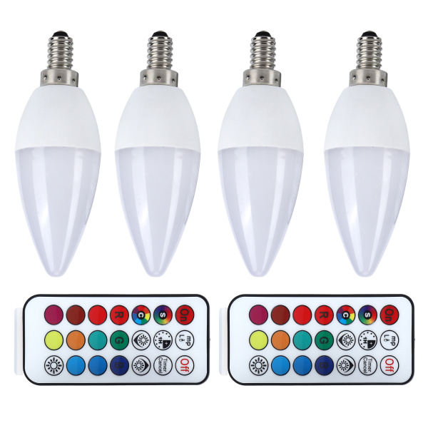 3W RGB färgskiftande ljusglödlampa med fjärrkontroll för heminredning 85265V(E12 RGbPure White 6000K)