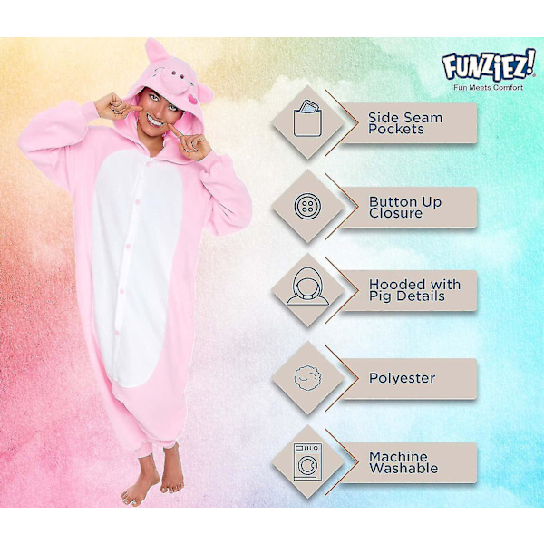 Pehmoeläin ja merieläin cosplay-asu - Funziez aikuisille, naisille ja miehille, iso sika