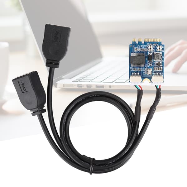 M.2 NGFF till USB Riser-kort KEY A E till Dubbel Port USB2.0 Gränssnitts Expansionskort Kabeladapter
