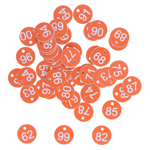 50 stk nummererte etiketter runde enkle vakre bikube etiketter avlsutstyr for birøkt dyrehold tall 51 til 100 oransje