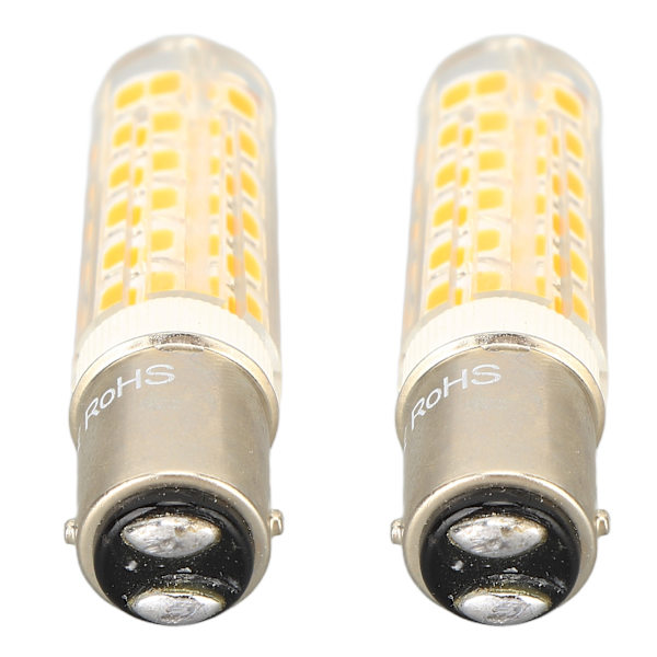 2 st BA15D LED-lampor Dimbara 6W Dubbelkontakt DC Bajonettbas 540LM 76 LED Varmvitt Ljus 60W Halogenlampor Ekvivalent 100‑130V