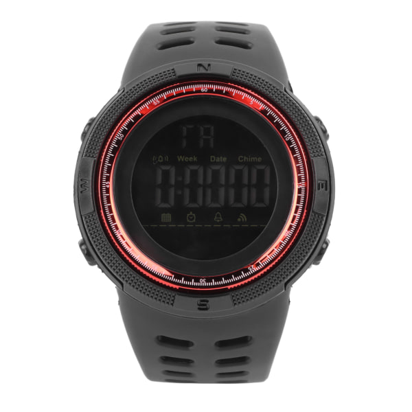Mænd Digital Watch Vandtæt Klar Display Dato Vækkeur Elektronisk Ur til Studerende Rød