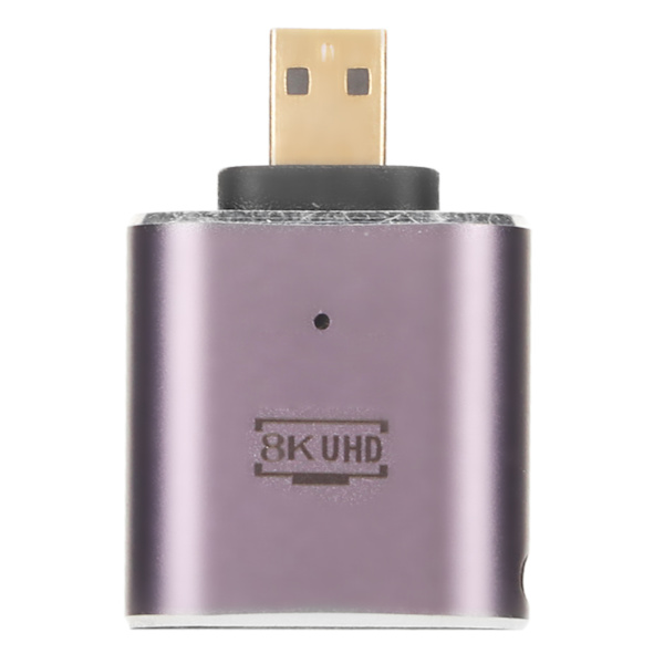 HD Multimedia Interface Hunn til Micro HD Multimedia Interface Adapter med LED-lys 48Gbps Støtte 8K Micro HD-konverter