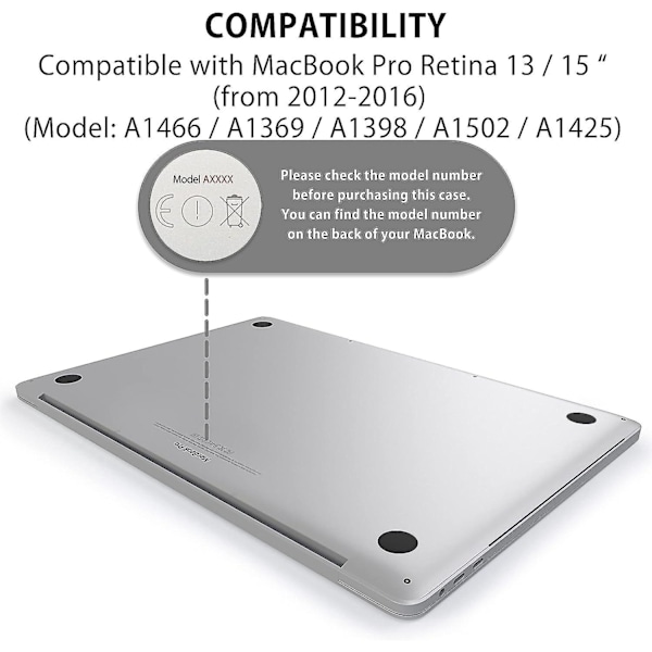 Ohut musta silikoninen näppäimistönsuojus Apple MacBook Air 13\" ja Pro Retina 13\"/15\"