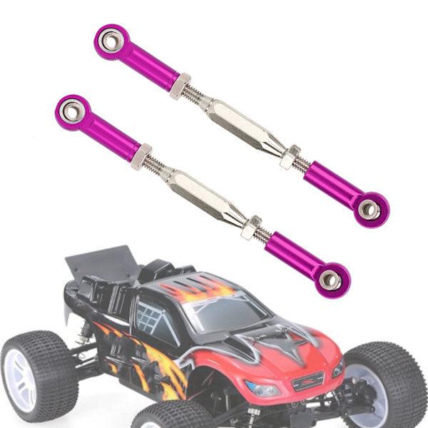 6 st 81mm justerbara aluminium servolänkar dragstångsats för RC-biltillbehör lila