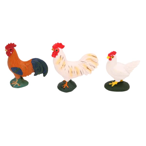 4 stk. bondegårds kyllingedyr legetøj statue simuleret realistisk kylling hane høne model figurer