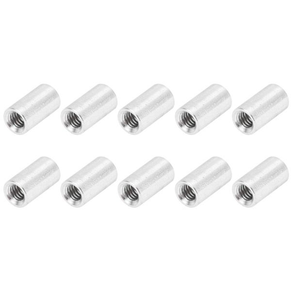 10 stk. runde afstandspille i aluminiumlegering med hun-gevind, søjleforbindelsesafstandsstykke M4x0,7mm, længde 10mm