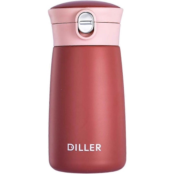 Termosmugg Reseflaska Vattenflaska Resemuggar för Varma Drycker Läckagesäker Flaska Håller 24H Varmt & 12H Kallt 230ml (Cardinal)