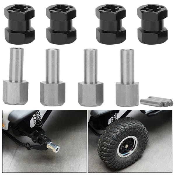 RC Forlænger Hjul Hex Hub Driver Adapter Passer til D90 AX10 CC01 SCX10 F350 Sort