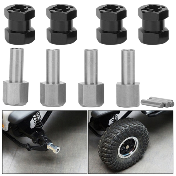 RC-förlängningshjul Hex Hub-drivrutinsadapter Passar för D90 AX10 CC01 SCX10 F350 Svart