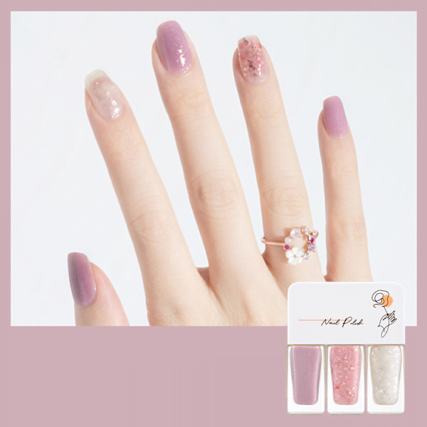 3-pack nagellackset på vattenbasis för kvinnor, lätt att ta bort, snabbtorkande nagellack för dejting, halloweenfest T18