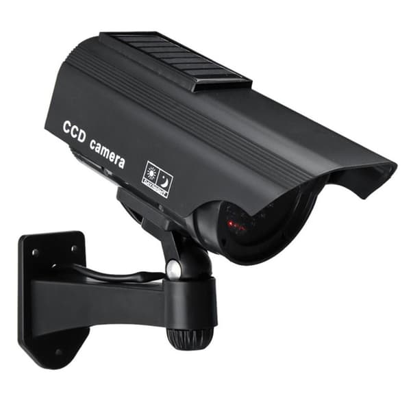 Soldriven simulerad dummykamera Säkerhet CCTV Utomhus Vattentät Emulerad IR LED Blixt Röd LED Dummykamera