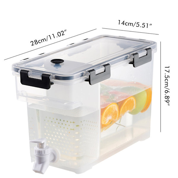 3,5 l plastik drikkedispenser drikkevareautomat med tapp is-juice dispenser til daglig brug i køleskabsfest