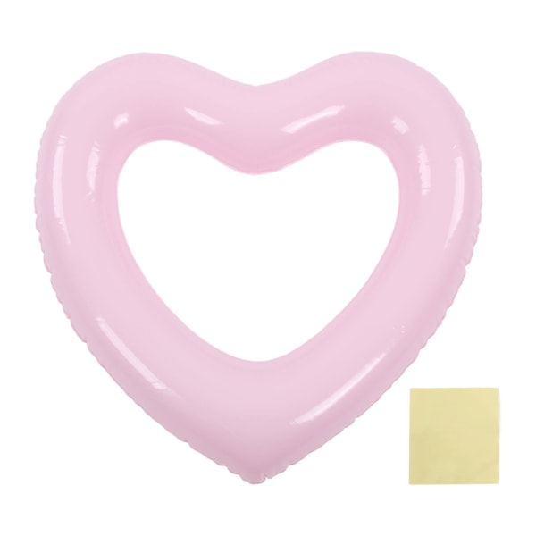 Hjerteformet svømmecirkel 45cm tyk rivefast PVC-material oppustelig pool flydering til poolparty strande pink