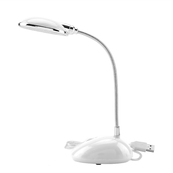 Ljusstark 13 LED-bordslampa Lätt flexibel USB bordslampa för bärbar dator Stationär PC Vit