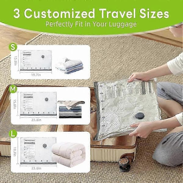 12-pack USB Rechargeable Vacuum Storage Bags for Travel Luggage