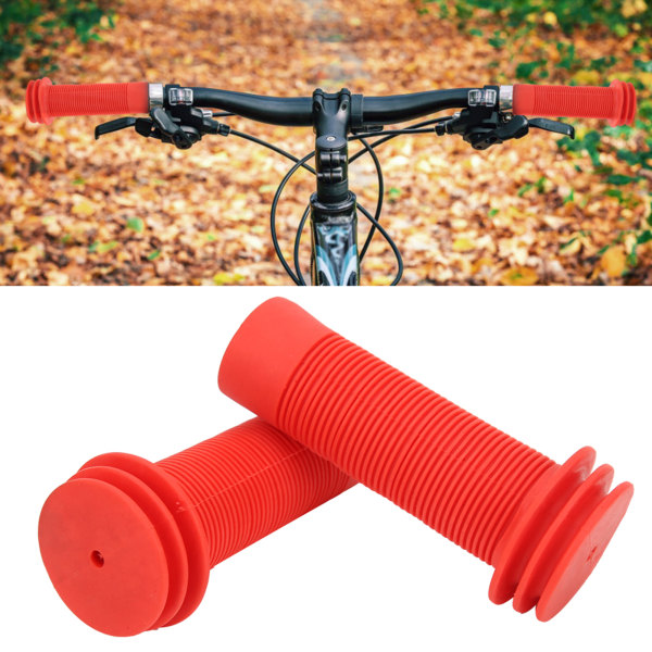 1 par ultralet gummi børnecykel Anti-Slip styr Håndtag Greb Cover Tilbehør til Kid Bike (rød)