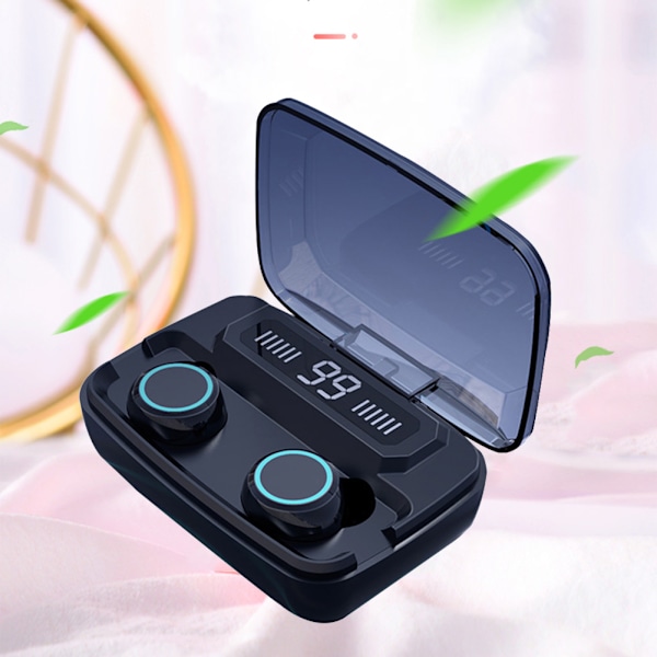 Bluetooth 5.0 TWS HiFi trådlösa in-ear-stereohörlurar med touch-kontroll digital display laddningsbox