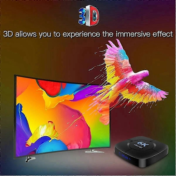Älykäs 6K TV-boksi Android 10 Allwinner H616 Quad Core 2.4G/5GHz Wifi BT 32GB 6K 4K HD Video Media Player Set EU-pistoke