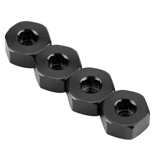 Aluminiumslegering 5 mm til 12 mm hjulnavadapter til WPL 1634 RC lastbil (sort)