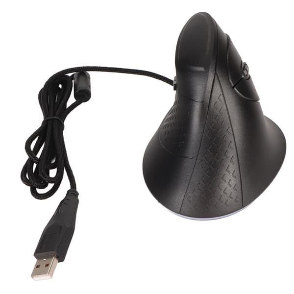 Vertikal mus 7 programmerbare knapper RGB 11 belysningstilstande Justerbar DPI Kablet ergonomisk vertikal mus til spilspiller Sort