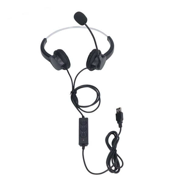 Kontorheadset Justerbar Stabil Kablet Call Center Hodetelefon med Støyreduksjonsmikrofon for Kontordatamaskin