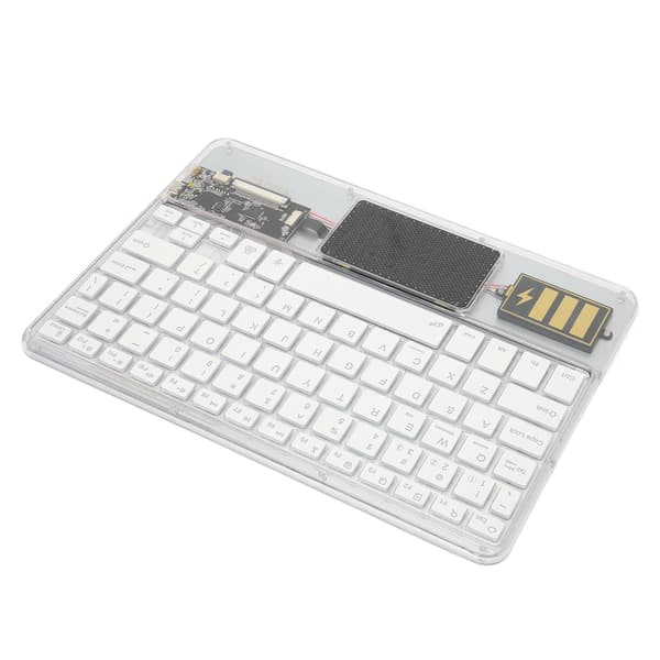 Trådløst Bluetooth-tastatur Multifunksjonelt akryltastatur for Windows for Android for IOS Hvit