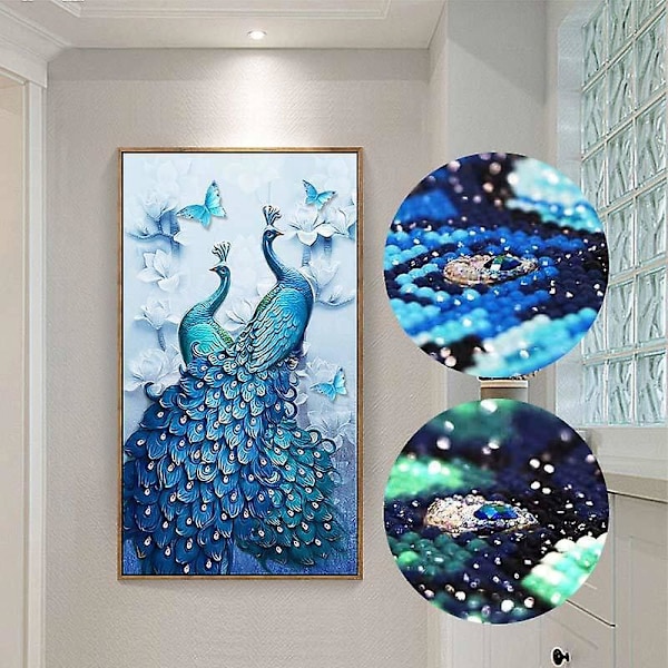 Gör-det-själv 5D diamond painting komplett kit - Crystal Rhinestone broderibild för hemväggdekoration