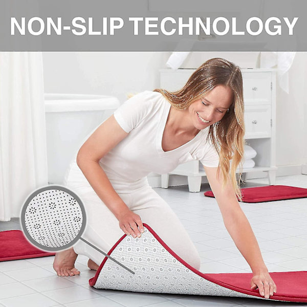 Super Cozy Red Memory Foam Bathroom Rug (20\" x 32\")