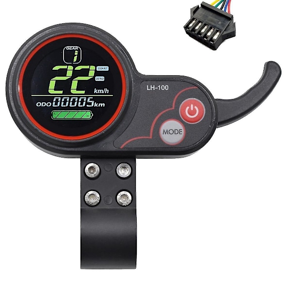 Electric Scooter/eBike Speedometer with LCD Display and 24V-60V Throttle Meter (SM Plug 5pin) - Lh100