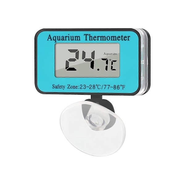 Akvarietermometer, Digitalt Akvarietermometer, LCD Akvarietermometer med Sugekopper og Vandtæt Probe til Akvarium Reptil Terrarium