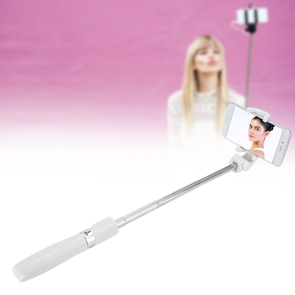 L01 Justerbar Selfie Stick med Bluetooth - Hvid