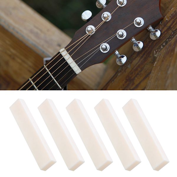 5 st DIY Blank Buffalo Bone Nut String Pillow för Klassisk Elektrisk Akustisk Gitarr 52x6x10mm