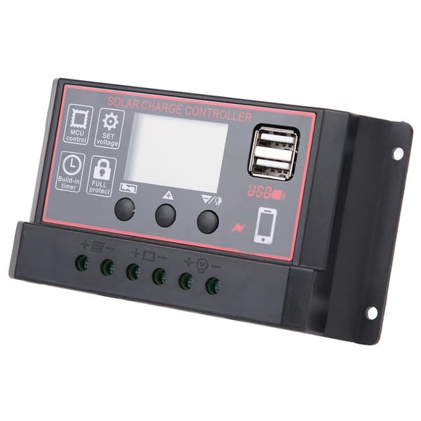 Solcellelader Fotovoltaisk Instrumentkontroller USB5V Digital Skjerm Solenergi Regulator