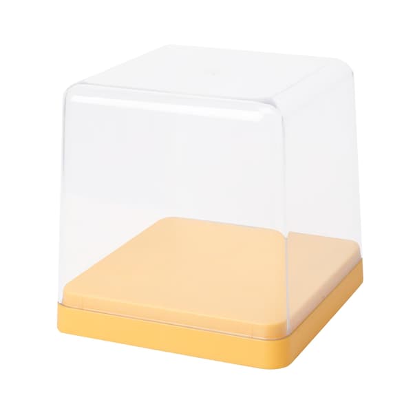 Figurer Display Förvaringslåda Transparent Skydd Dammtät Stapelbar Figur Samlingsbox Gul