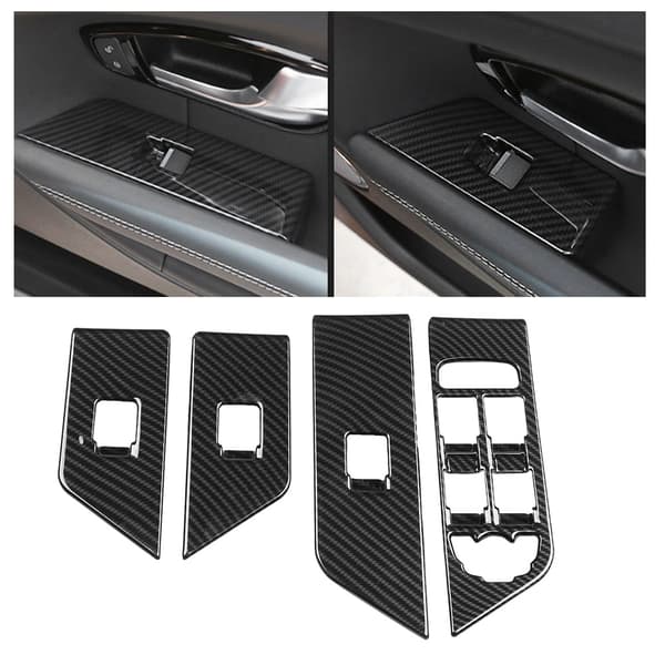 4 st kolfiberfönsterlyftknappskydd för Land Rover Range Rover Evoque 12-17