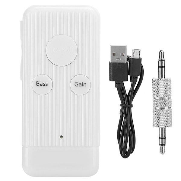 Bluetooth-ljudmottagaradapter minneskort låg bas brusreducering monterade tillbehör Vit