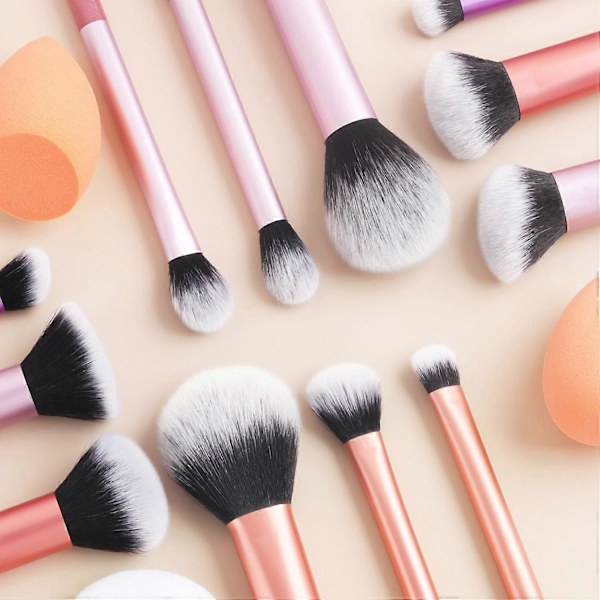 12 stk. Makeup Børstesæt Plastik Simpel Stil Baby og Multifunktionel Puf til Skønhed og Makeup sort1