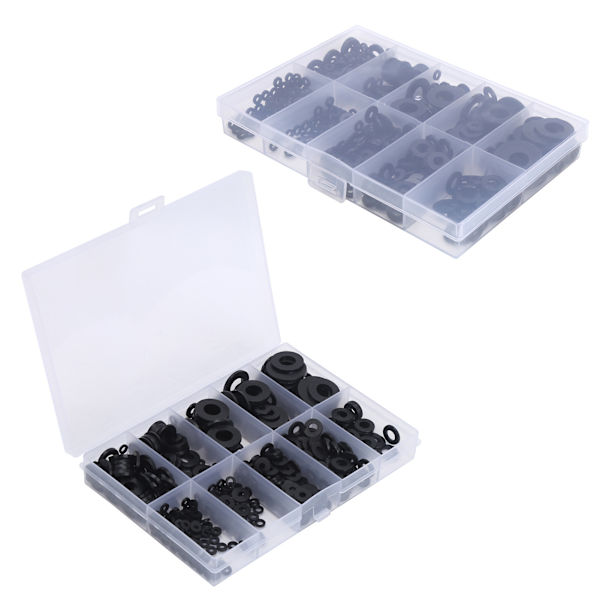 500 stk Nylonskiver Sort pakningssæt Industrielle forsyninger M2 M2.5 M3 M4 M5 M6 M8 M10