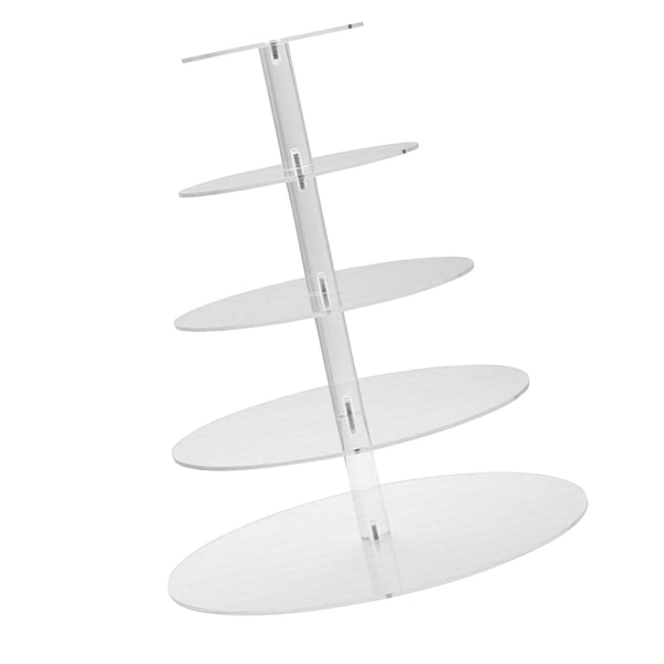 Kagefad Multi Rund Tiers Transparent Akryl Høj Stabilitet Cupcake Tårn til Display Servering Fest 5 Tier