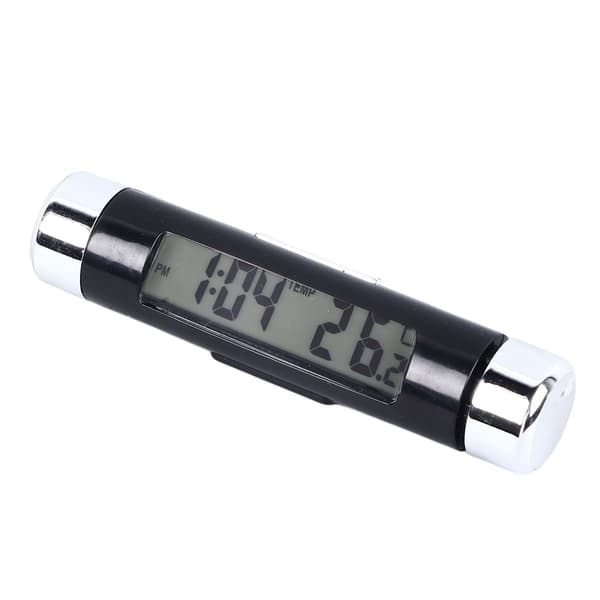 Biludluftningsur 2 i 1 Multifunktionelt Clip-On Digitalt Termometerur med LED-baggrundsbelysning