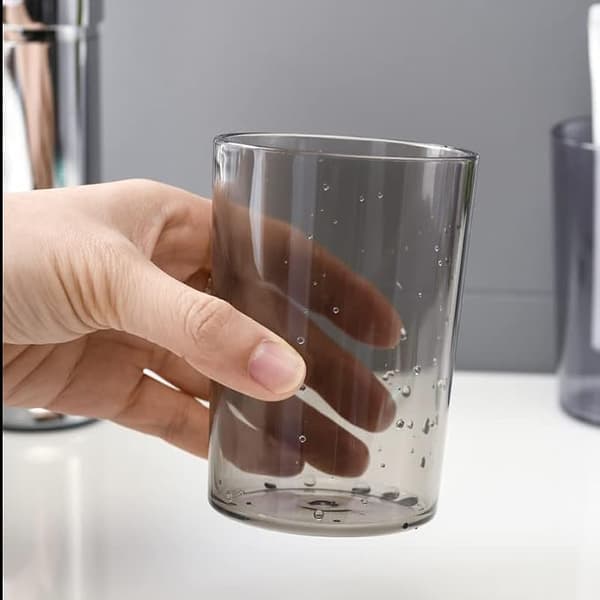 Plasttandborstekopp 300ml, Genomskinlig Badrumskopp, Tandborstehållare, Drickskopp (Blå)