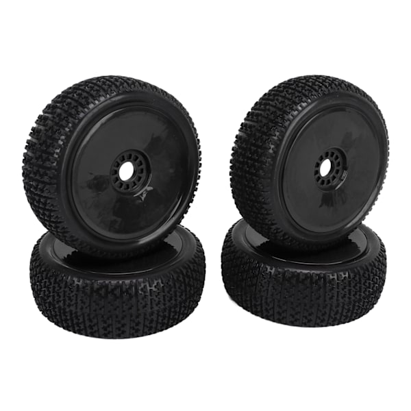 4PCs 1/8 RC Truck Tires Rubber Wheel Tires Accessory Replacement for HPI RC Off Road Vehicle Black