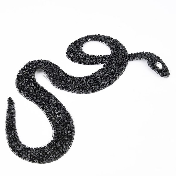 SnakE-formade strass Trim Band Mesh Wrap Roll DIY Klädtillbehör Applikation (svart)