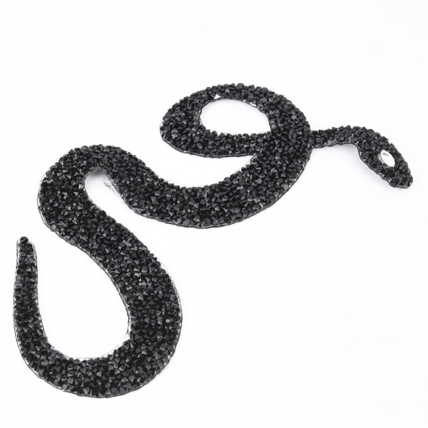 Snake Formede Rhinestones Trim Ribbon Mesh Wrap Roll DIY Klærtilbehør Applikasjon (svart)